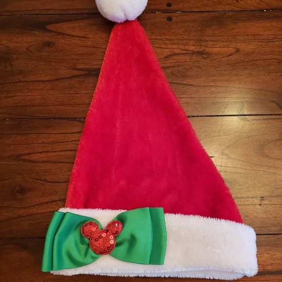 Disney Accessories - Disney - Minnie Mouse Santa Hat - Red & Green